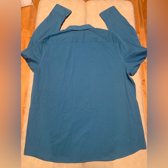 APT 9 Mens Premier Flex No Iron Aqua Button Up LS Shirt NEW Size XXL - Picture 6 of 8